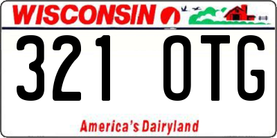 WI license plate 321OTG