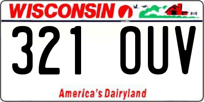 WI license plate 321OUV