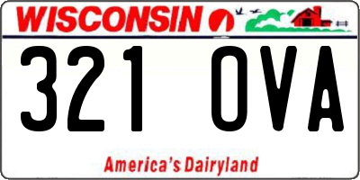 WI license plate 321OVA