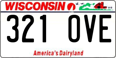 WI license plate 321OVE