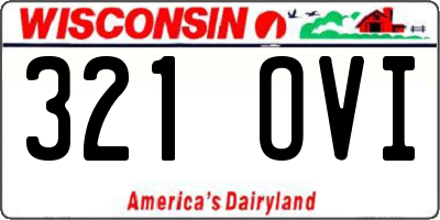 WI license plate 321OVI