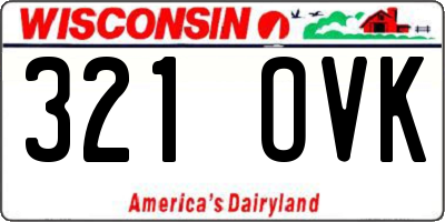 WI license plate 321OVK