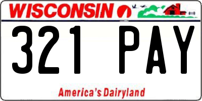 WI license plate 321PAY