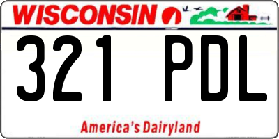 WI license plate 321PDL