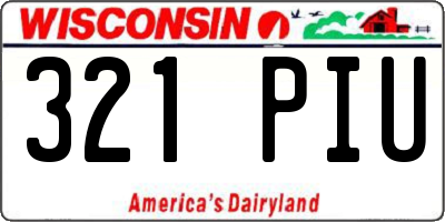 WI license plate 321PIU