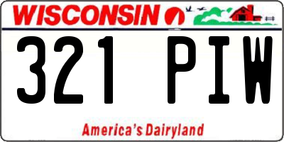 WI license plate 321PIW