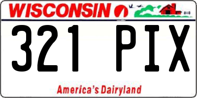 WI license plate 321PIX