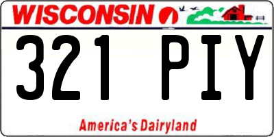 WI license plate 321PIY