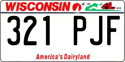 WI license plate 321PJF