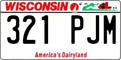 WI license plate 321PJM