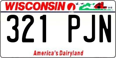 WI license plate 321PJN