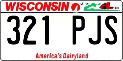 WI license plate 321PJS