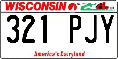 WI license plate 321PJY