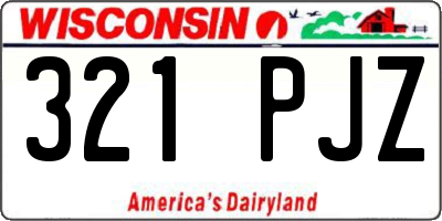 WI license plate 321PJZ