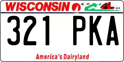 WI license plate 321PKA
