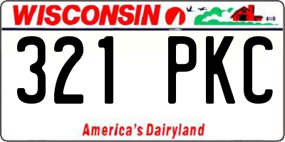 WI license plate 321PKC