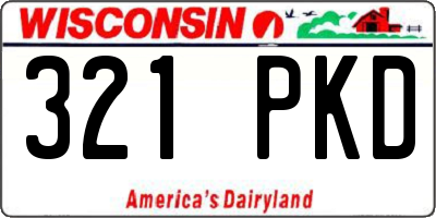 WI license plate 321PKD