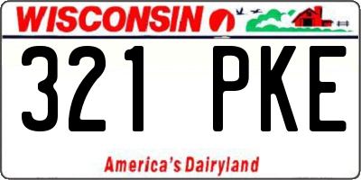 WI license plate 321PKE