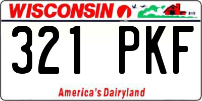 WI license plate 321PKF