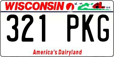 WI license plate 321PKG