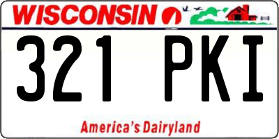 WI license plate 321PKI