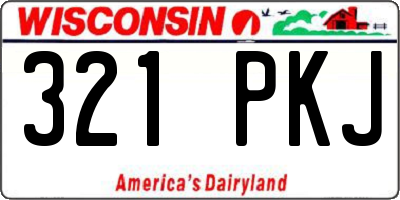 WI license plate 321PKJ