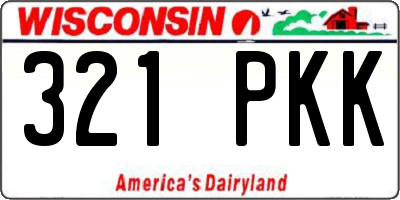 WI license plate 321PKK
