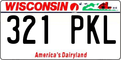 WI license plate 321PKL