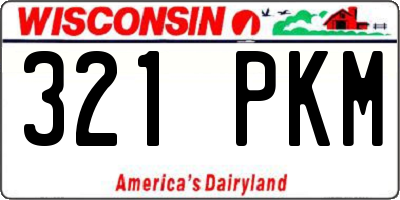 WI license plate 321PKM