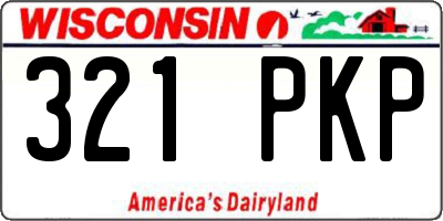 WI license plate 321PKP