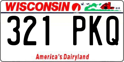 WI license plate 321PKQ