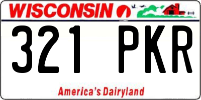WI license plate 321PKR