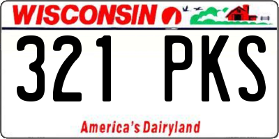 WI license plate 321PKS
