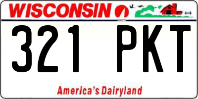 WI license plate 321PKT