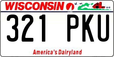 WI license plate 321PKU