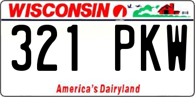 WI license plate 321PKW