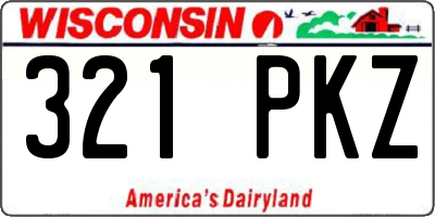 WI license plate 321PKZ