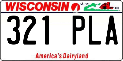 WI license plate 321PLA