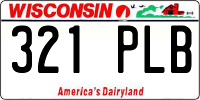 WI license plate 321PLB