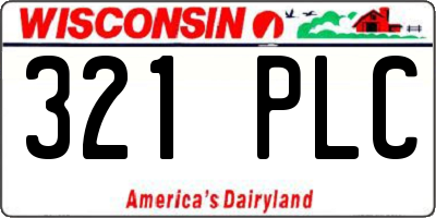 WI license plate 321PLC