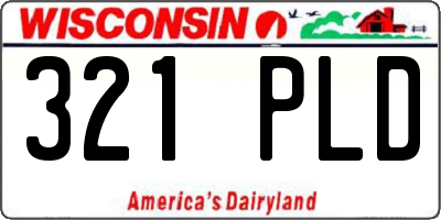 WI license plate 321PLD
