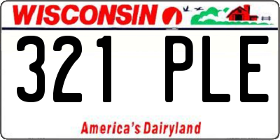 WI license plate 321PLE