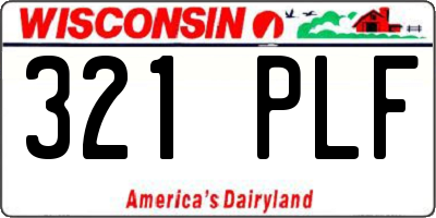 WI license plate 321PLF
