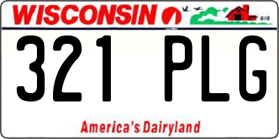 WI license plate 321PLG