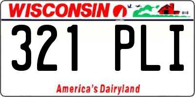 WI license plate 321PLI