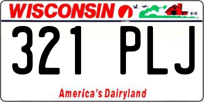 WI license plate 321PLJ