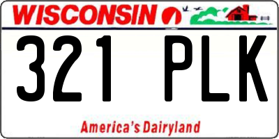WI license plate 321PLK