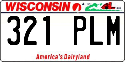 WI license plate 321PLM