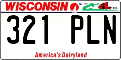 WI license plate 321PLN
