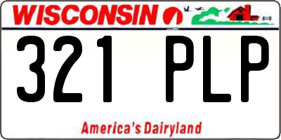 WI license plate 321PLP